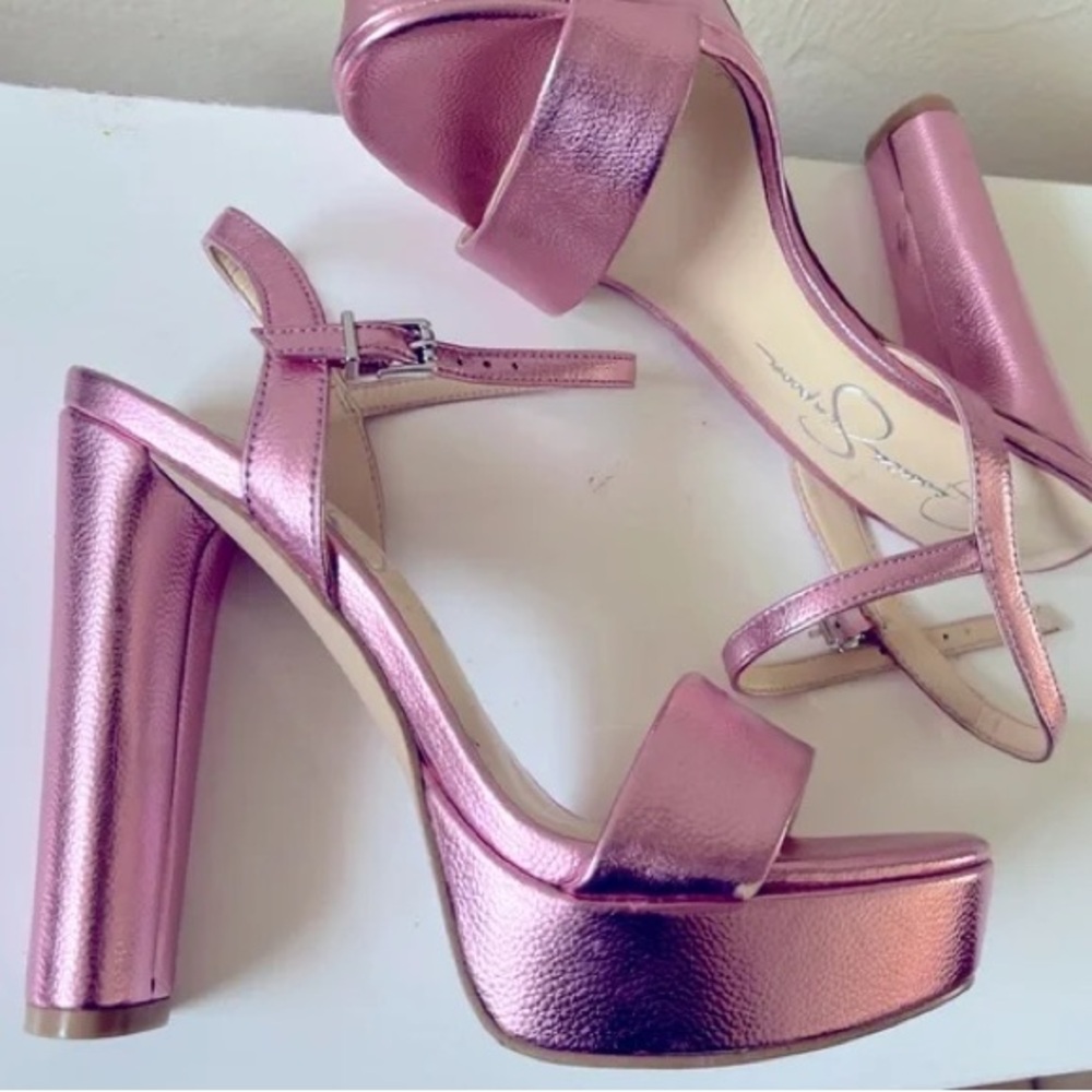 Jessica Simpson Metallic Pink Platform Heels